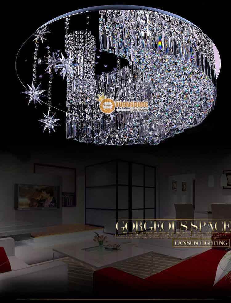 Đèn ốp trần pha lê thiết kế trăng sao cực đẹp CM103-3